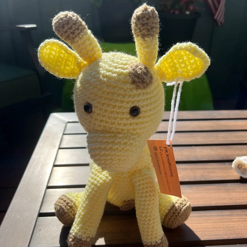 Handmade Crochet Sitting Giraffe